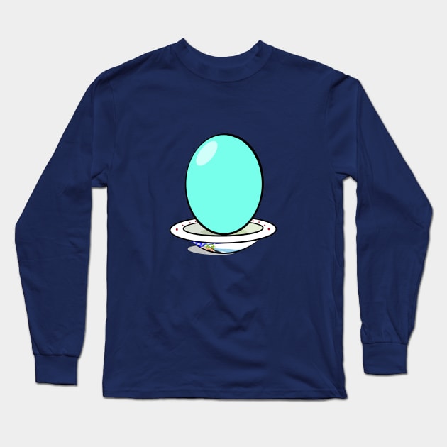 Lucky Torquoise Local Indonesian Salted Egg Long Sleeve T-Shirt by Art_Ricksa